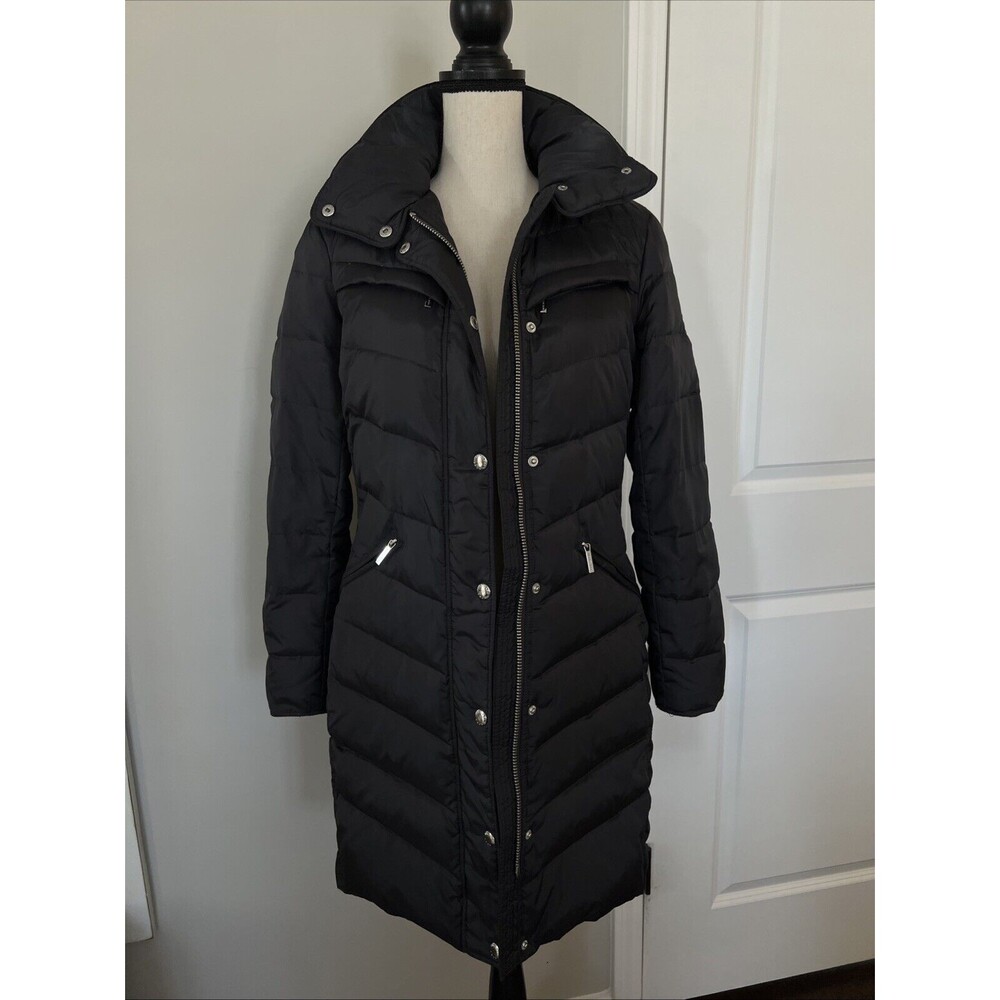 Michael Kors Puffer Coat Women’s XS Gray Detachable Faux Fur Hood